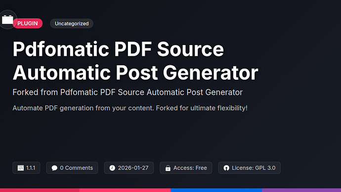 Pdfomatic PDF Source Automatic Post Generator
