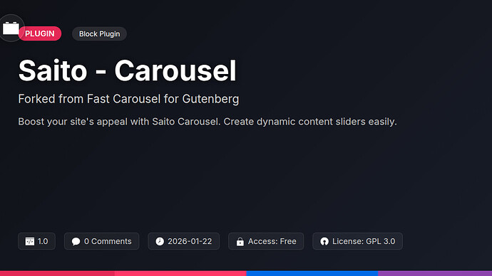 Fast Carousel for Gutenberg
