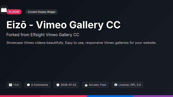 Elfsight Vimeo Gallery CC