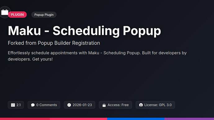 Popup Builder Registration