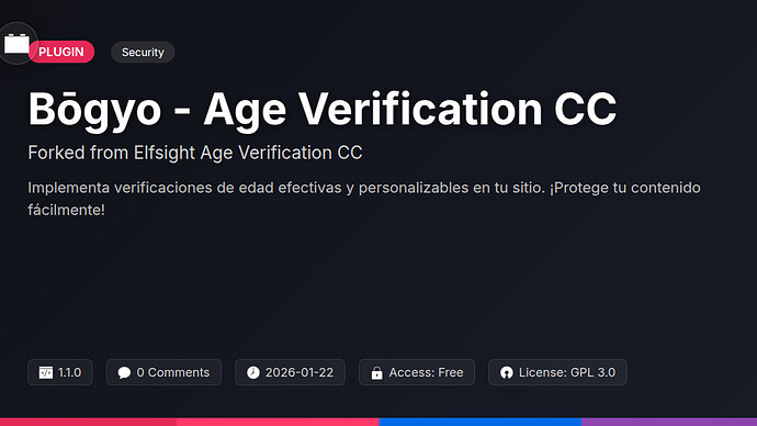 Elfsight Age Verification CC