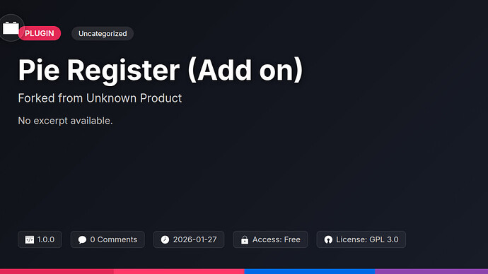 Pie Register (Add on) - Stripe
