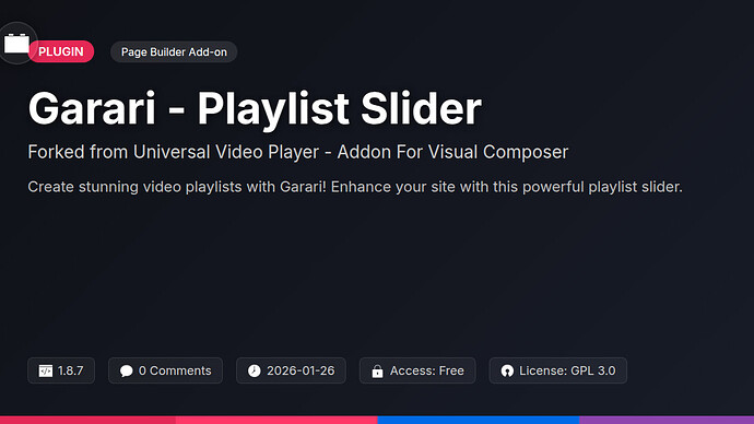 Universal Video Player - Addon For Visual Composer