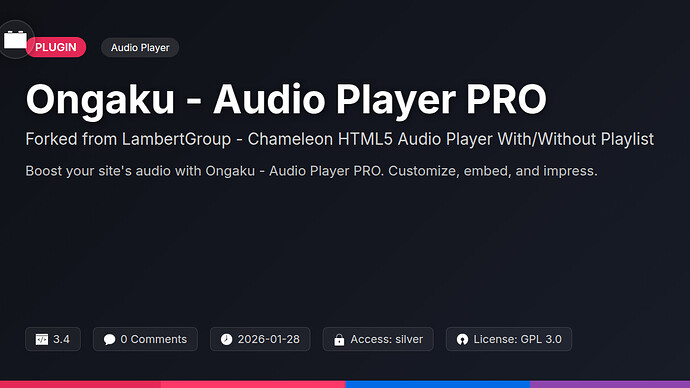 ApexSphere - Chameleon HTML5 Audio Player With/Without Playlist