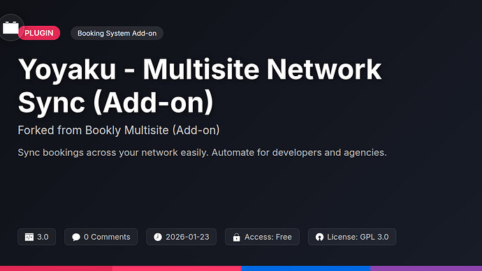 Bookly Multisite (Add-on)