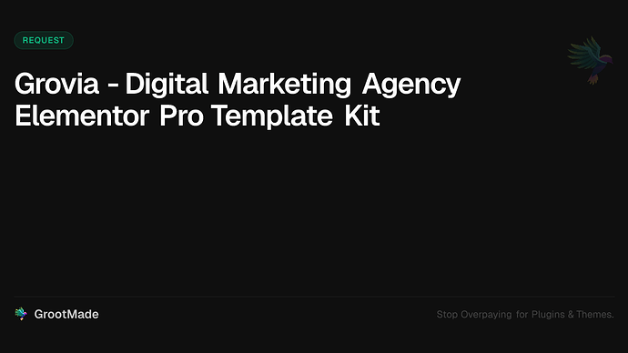 Grovia - Digital Marketing Agency Elementor Pro Template Kit