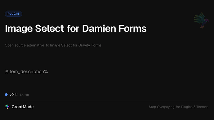 Image Select for Damien Forms