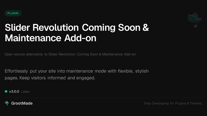 Slider Revolution Coming Soon & Maintenance Add-on
