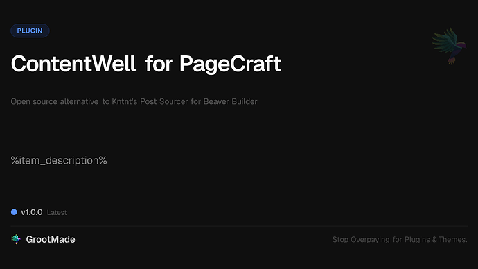 ContentWell for PageCraft