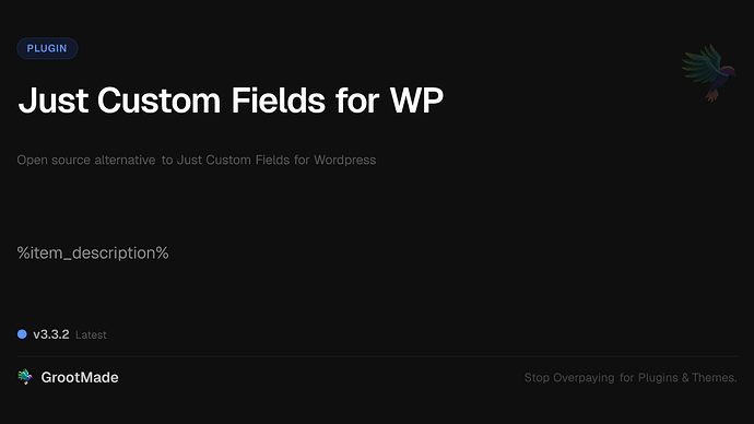 Just Custom Fields for WP