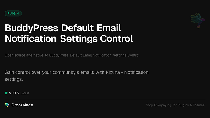 BuddyPress Default Email Notification Settings Control