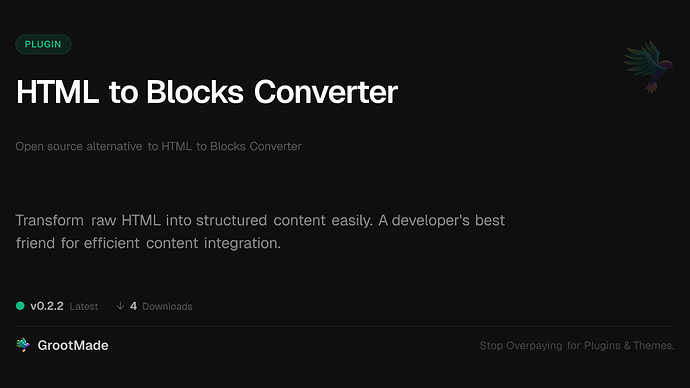 HTML to Blocks Converter