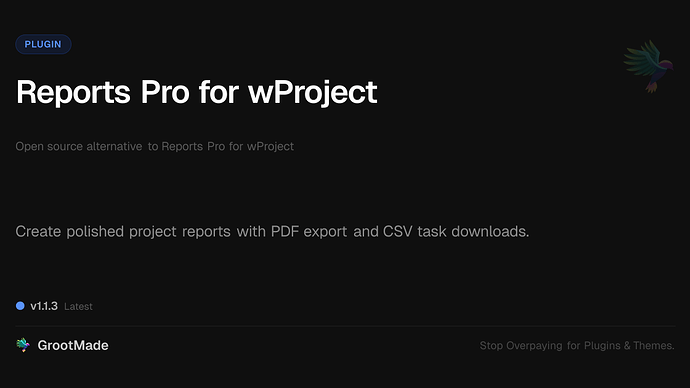 Reports Pro for wProject