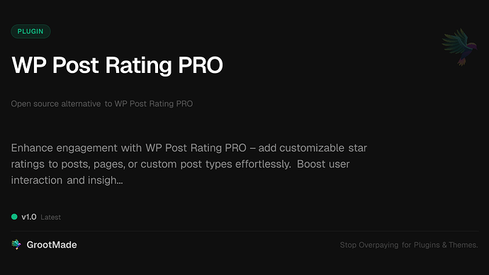 WP Post Rating PRO
