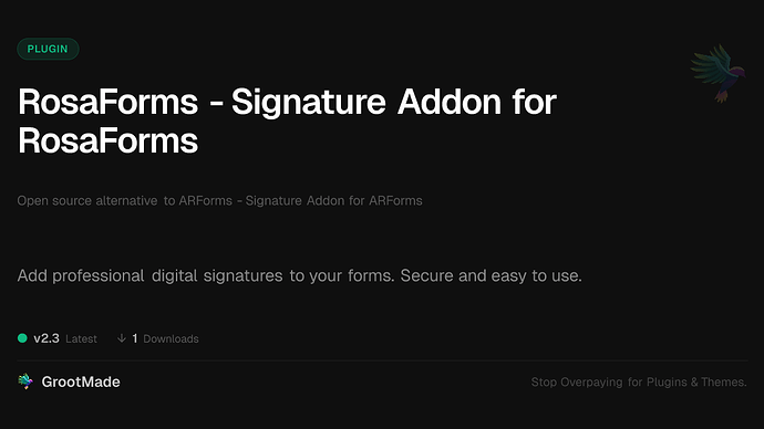 RosaForms - Signature Addon for RosaForms