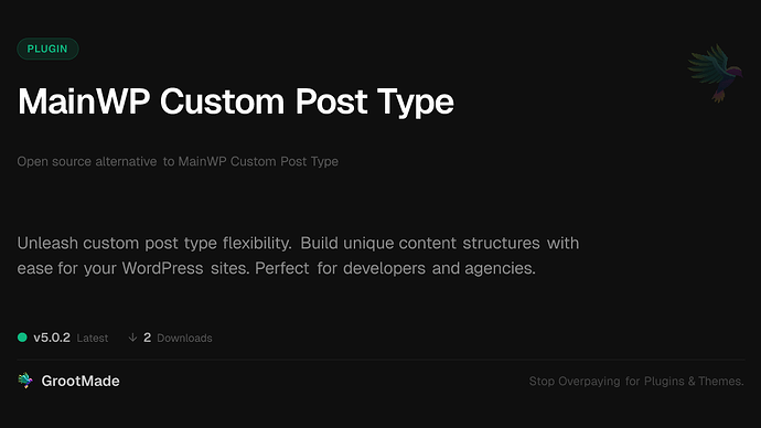 MainWP Custom Post Type