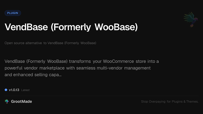 VendBase (Formerly WooBase)