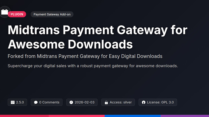 Midtrans Payment Gateway for Awesome Downloads