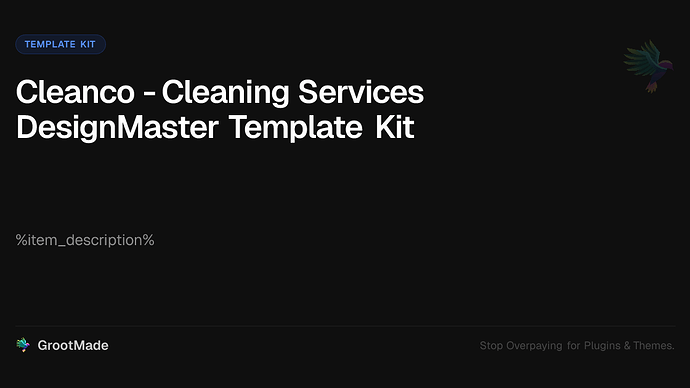 Cleanco - Cleaning Services DesignMaster Template Kit