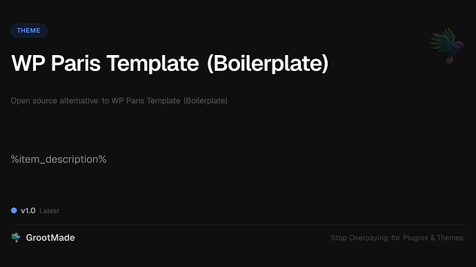 WP Paris Template (Boilerplate)