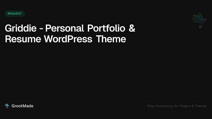 Griddie - Personal Portfolio & Resume WordPress Theme