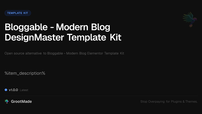 Bloggable - Modern Blog DesignMaster Template Kit