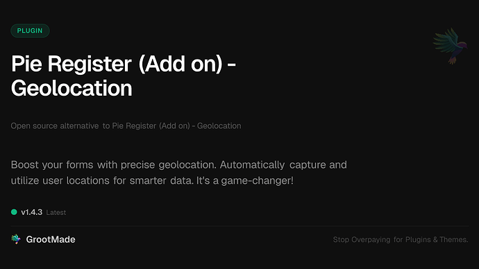 Pie Register (Add on) - Geolocation