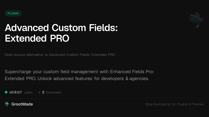 Advanced Custom Fields: Extended PRO