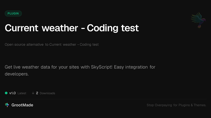 Current weather - Coding test