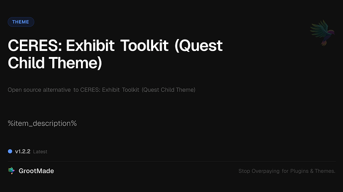 CERES: Exhibit Toolkit (Quest Child Theme)