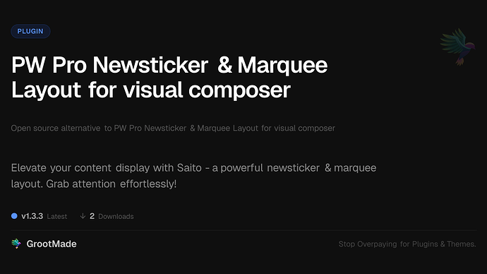 PW Pro Newsticker & Marquee Layout for visual composer
