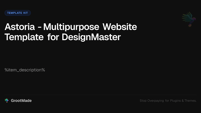 Astoria - Multipurpose Website Template for DesignMaster