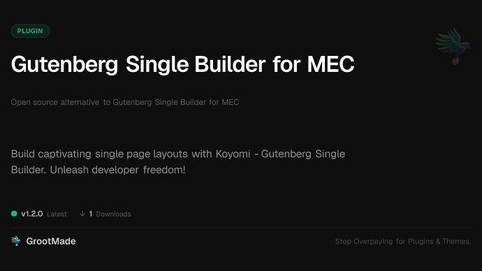 Gutenberg Single Builder for MEC