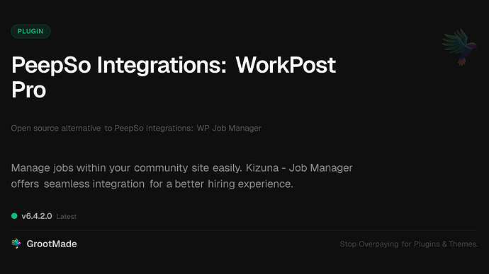 PeepSo Integrations: WorkPost Pro