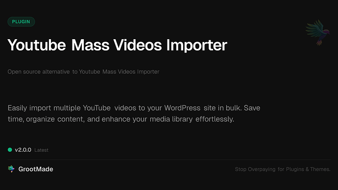 Youtube Mass Videos Importer