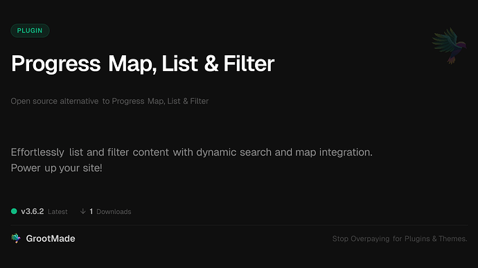 Progress Map, List & Filter