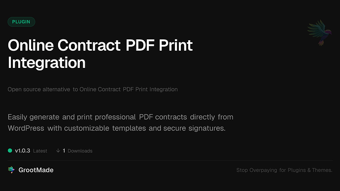 Online Contract PDF Print Integration
