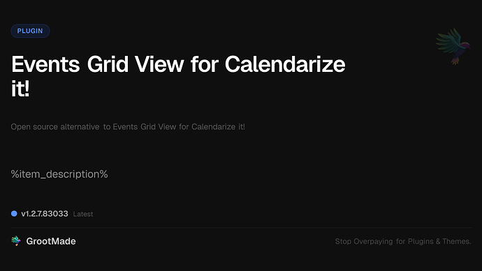 Events Grid View for Calendarize it!