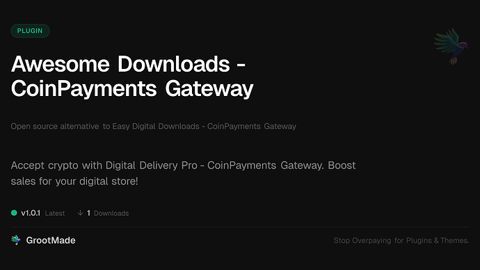 Awesome Downloads - CoinPayments Gateway