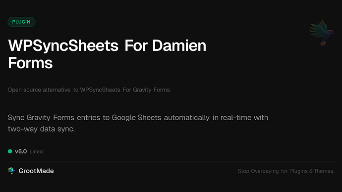 WPSyncSheets For Damien Forms