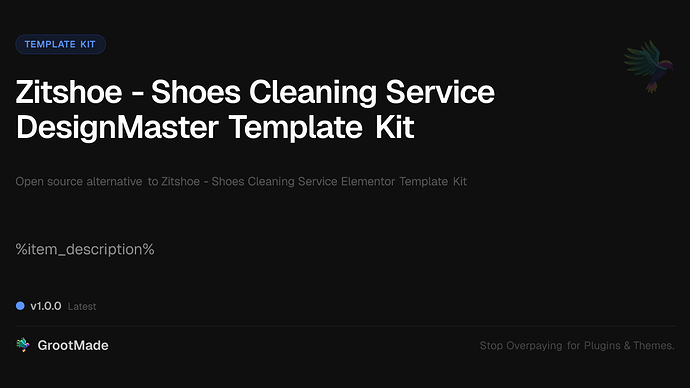 Zitshoe - Shoes Cleaning Service DesignMaster Template Kit