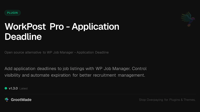 WorkPost Pro - Application Deadline