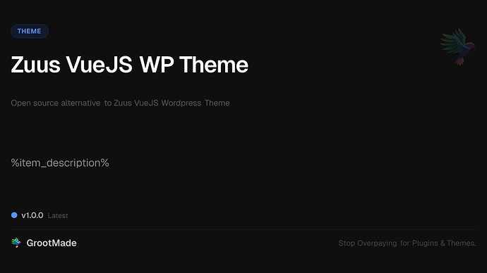 Zuus VueJS WP Theme