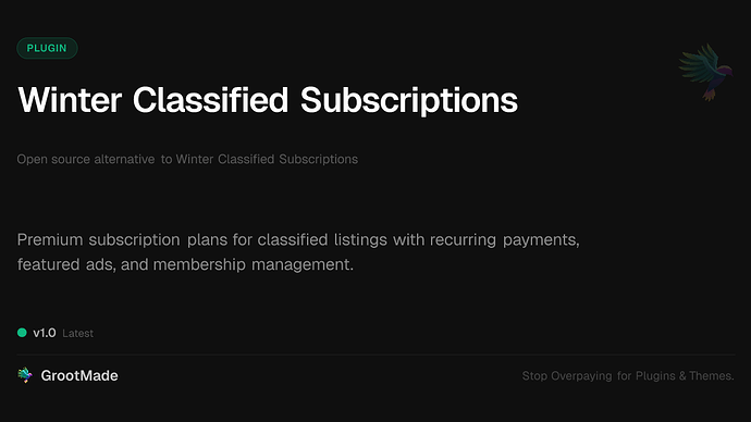 Winter Classified Subscriptions