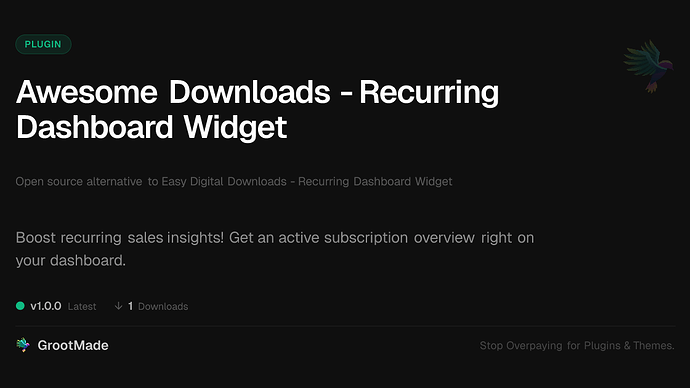 Awesome Downloads - Recurring Dashboard Widget