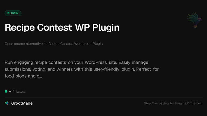 Recipe Contest WP Plugin