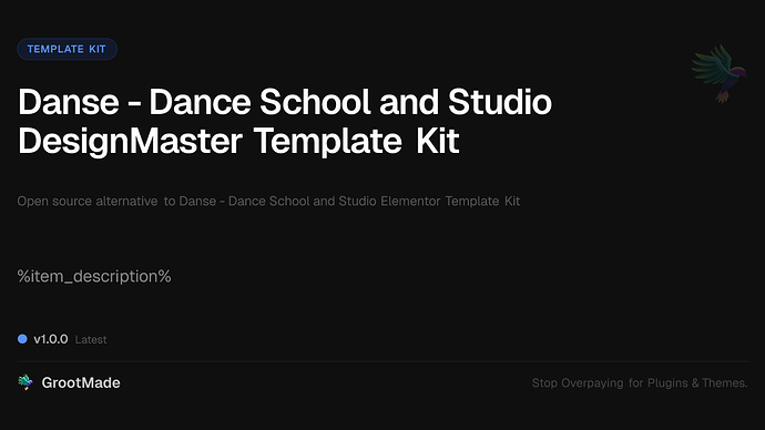 Danse - Dance School and Studio DesignMaster Template Kit
