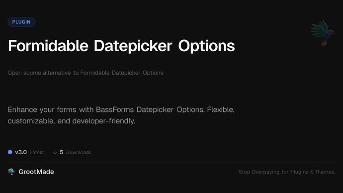 Formidable Datepicker Options