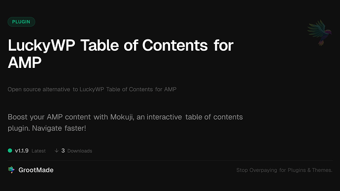 LuckyWP Table of Contents for AMP