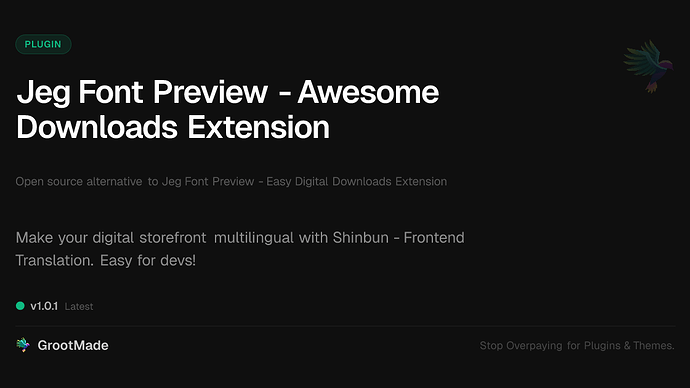 Jeg Font Preview - Awesome Downloads Extension